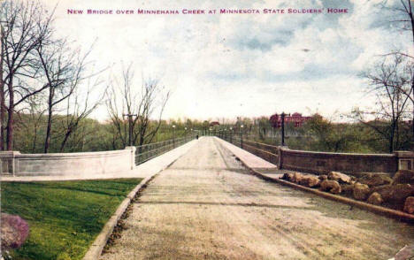 New Bridge over Minnehaha Creek at Minnesota State Soldiers Home, 1920