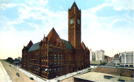 City Hall and Court House, Minneapolis Minnesota, 1910's