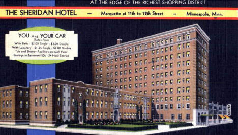 The Sheridan Hotel, Minneapolis Minnesota, 1942