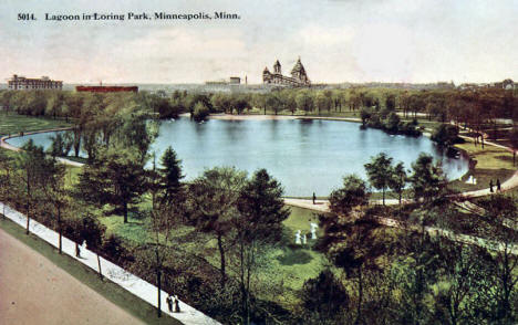 Lagoon in Loring Park, Minneapolis Minnesota, 1913
