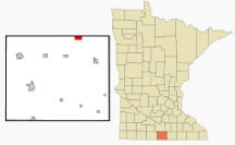 Location of Minnesota Lake, Minnesota