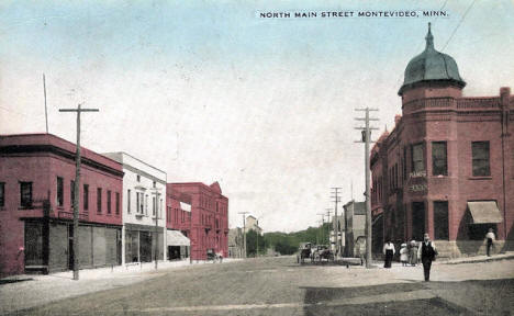 North side of Main Street, Montevideo Minnesota, 1908