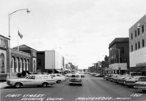 First Street looking south, Montevideo Minnesota, 1960's