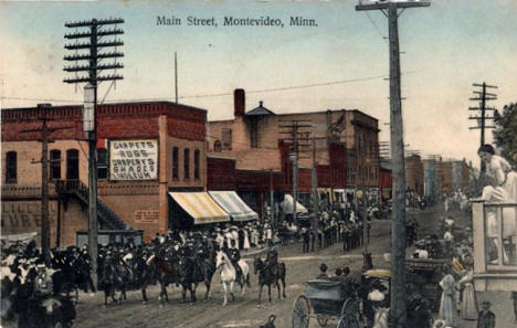 Parade, Main Street, Montevideo Minnesota, 1909