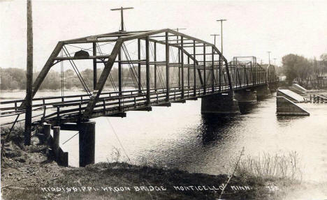 Mississippi wagon bridge, Monticello Minnesota, 1917