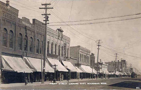 Front Street looking east, Moorhead Minnesota, 1910's