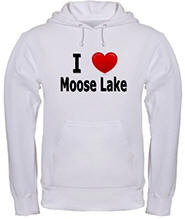 I Love Moose Lake Hooded Sweatshirt