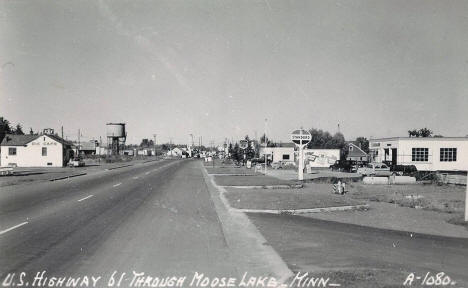 Highway 61 through Moose Lake Minnesota, 1950's