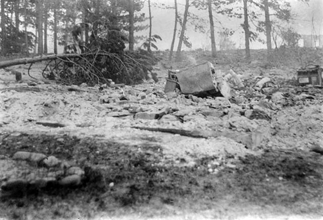 Ruins of a residence after fire, Moose Lake Minnesota, 1918