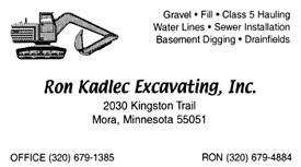 Kadlec Excavating Inc, Mora Minnesota