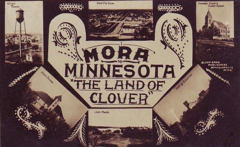 Multi-view Postcard, Mora Minnesota, 1909