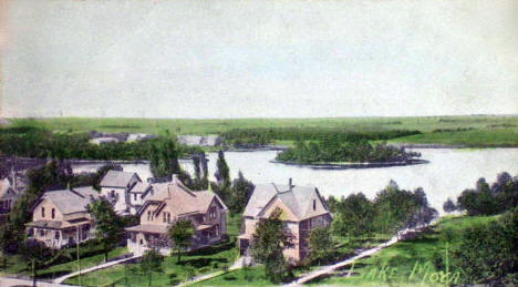 Maple Avenue and Lake Mora, Mora Minnesota, 1910's