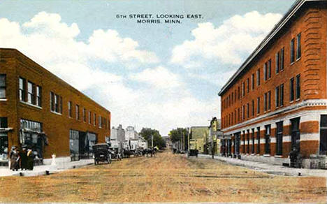 6th Street looking east, Morris Minnesota, 1910