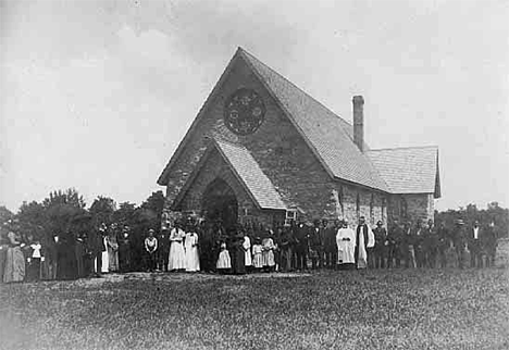 Bishop Whipple with members of his parish at St. Cornelia's Church, Morton Minnesota, 1895