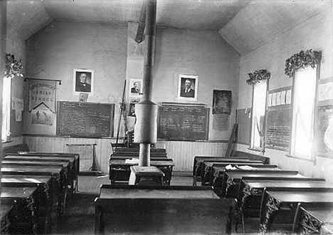 Interior of Indian Government School on the reservation near Morton Minnesota, 1901