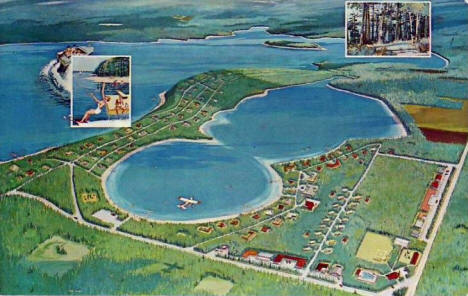 Ginny Simms Lake Estates on Shamineau & Crookneck Lakes near Motley, Minnesota, 1960