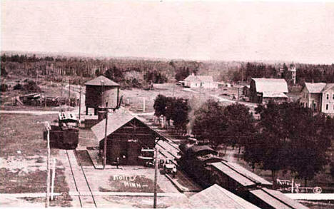 Depot and surrounding area, Motley Minnesota, 1905