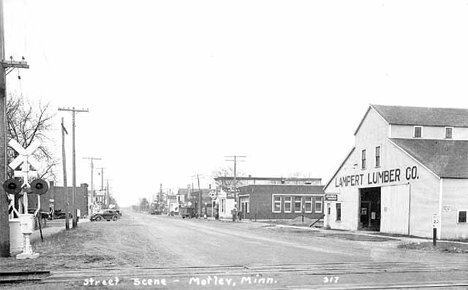 Street scene, Motley Minnesota, 1935
