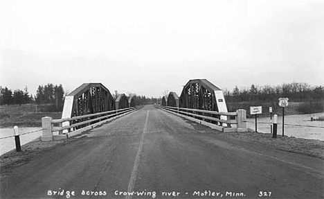 Bridge across the Crow Wing River, Motley Minnesota, 1935