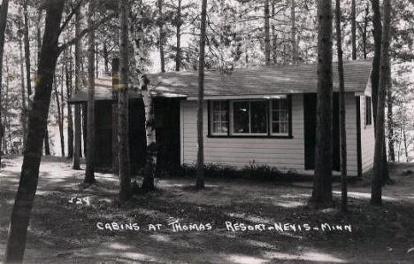 Cabins at Thomas Resort, Nevis Minnesota, 1950's