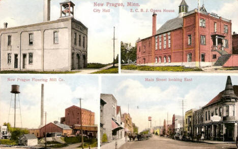 Four buildings, New Prague Minnesota, 1917