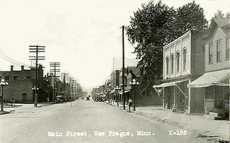 Main Street, New Prague Minnesota, 1928