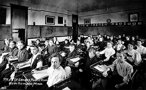 Seventh and Eighth grades, New Richland Public School, New Richland Minnesota, 1908