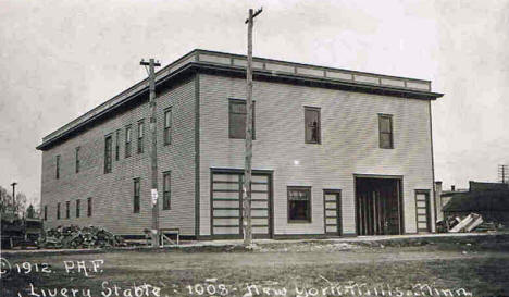 Livery Stable, New York Mills Minnesota, 1912