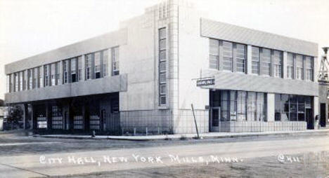 City Hall, New York Mills Minnesota, 1940's?