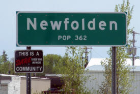 Newfolden Minnesota population sign