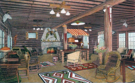Rustic Lounge at Grand View Lodge, Nisswa Minnesota, 1940's