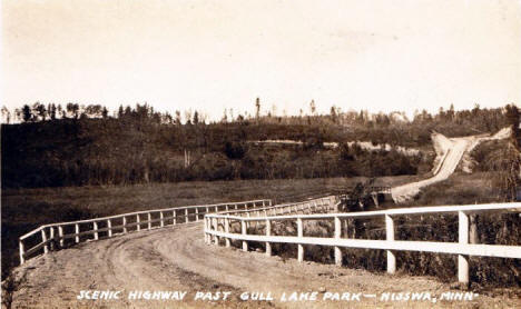 Scenic Highway past Gull Lake Park, Nisswa Minnesota, 1930's