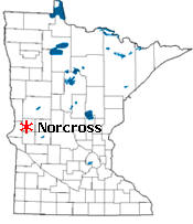 Location of Norcross Minnesota