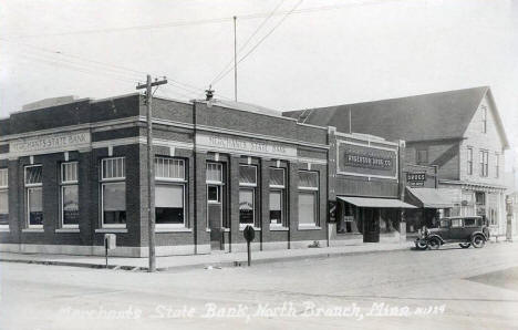 Merchants State Bank, North Branch Minnesota, 1920's