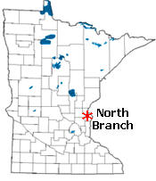 Location of North Branch Minnesota
