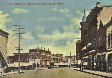 Division Street looking north, Northfield Minnesota, 1910's