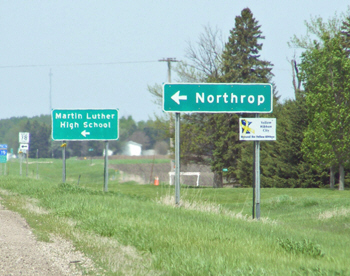 Northrop Minnesota highway sign
