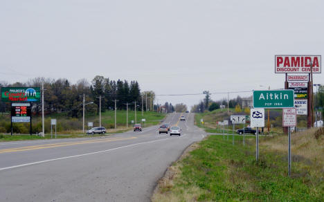 Entering Aitkin Minnesota from the south on US Highway 169, 2007