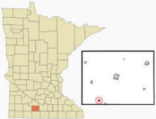 Location of Odin, Minnesota