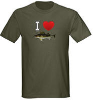 I Love Walleye Dark T-Shirt