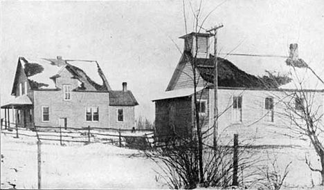 Dwelling and church, Onamia Minnesota, 1910
