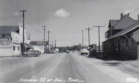 Highway 53 in Orr Minnesota, 1954