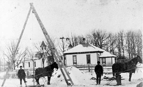 Well drilling near Osakis Minnesota, 1870's