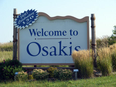 Osakis Welcome Sign, Osakis Minnesota, 2008