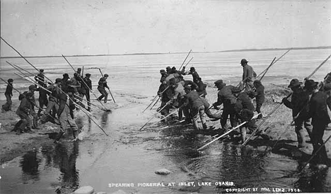 Spearing pickerel at Inlet, Lake Osakis Minnesota, 1908