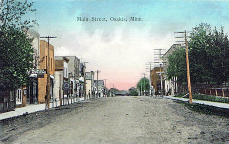 Main Street, Osakis Minnesota, 1900's