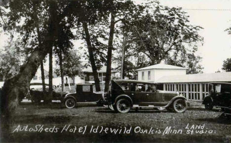 Auto sheds, Hotel Idlewild, Osakis Minnesota, 1920's