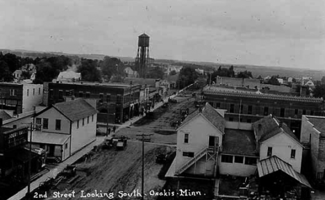 2nd Street looking south, Osakis Minnesota, 1910's