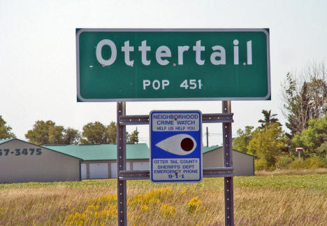 Ottertail Minnesota Population Sign, 2008