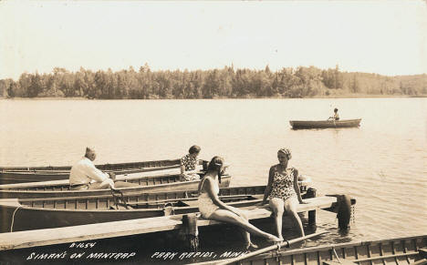 Siman's Resort on Mantrap Lake near Park Rapids Minnesota, 1940's